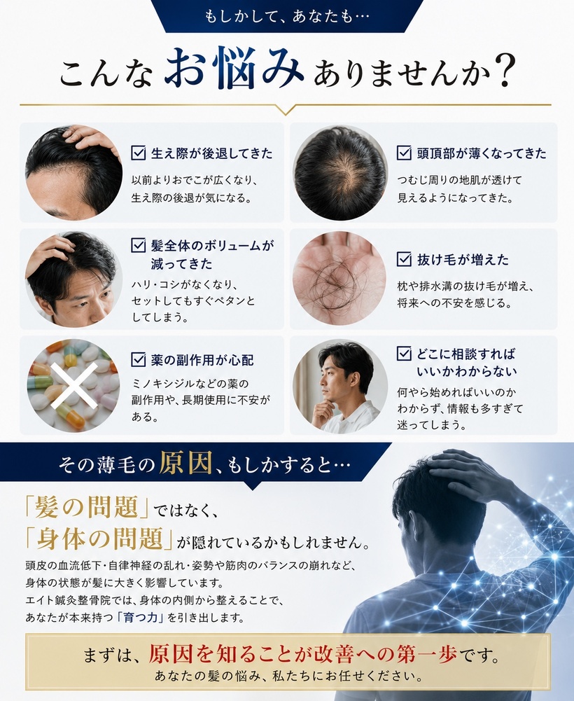 薄毛や抜け毛のお悩み